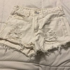 White Jean Shorts